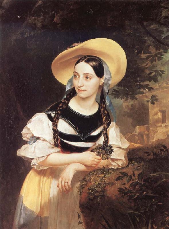 Karl Briullov Portrait of Fanni Persiani-Tachnardi as Amina in bellini-s opera la sonnabula